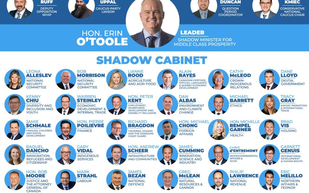 Conservative Leader Erin O’Toole Announces Shadow Cabinet