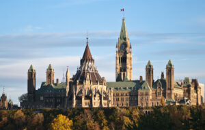 Photo of Ottawa's Parliament Hill from a distance