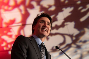 Justin Trudeau smiling at an event