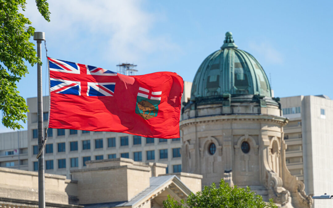 Manitoba Provincial Flags at full mast