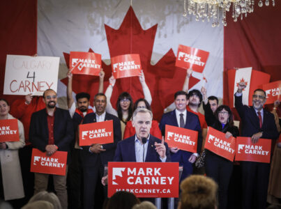 Liberal Party of Canada leadership candidate Mark Carney addresses supporters in Calgary, Tuesday, March 4, 2025.THE CANADIAN PRESS/Jeff McIntosh